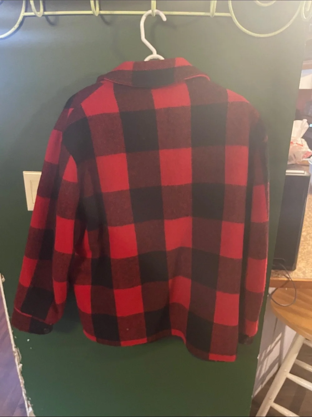 Vintage Woolrich Red & Black Buffalo Check Zip-Up Jacket Size Large Talon Zipper